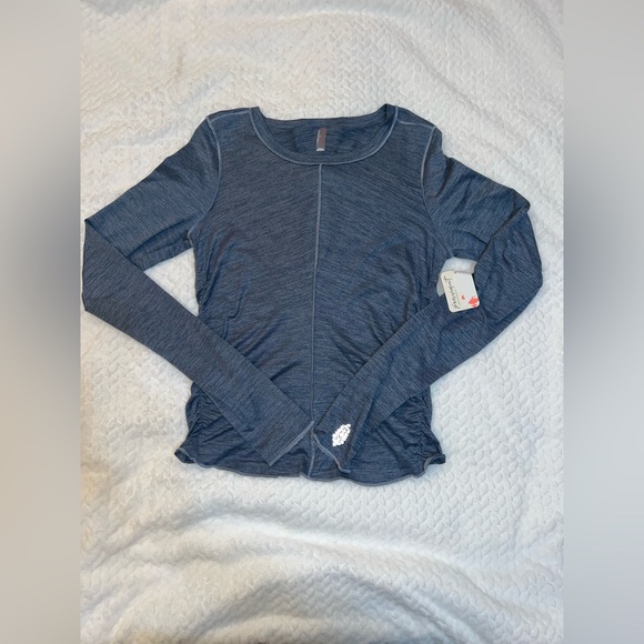 Free People Tops - Free People Movement Right On Run Long Sleeve – Skyline Blue Stone | Small | NWT
